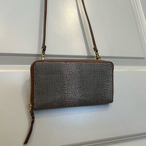 NWOT Fossil Leather Crossbody Wallet Bag